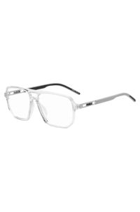 Clear-acetate optical frames with cut-out logo, Transparent
