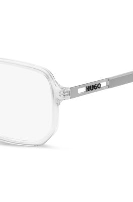 Clear-acetate optical frames with cut-out logo, Transparent