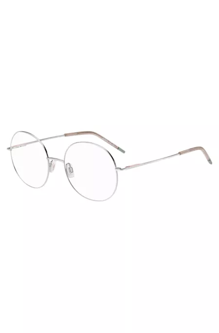 Monture optique ronde aux contours roses