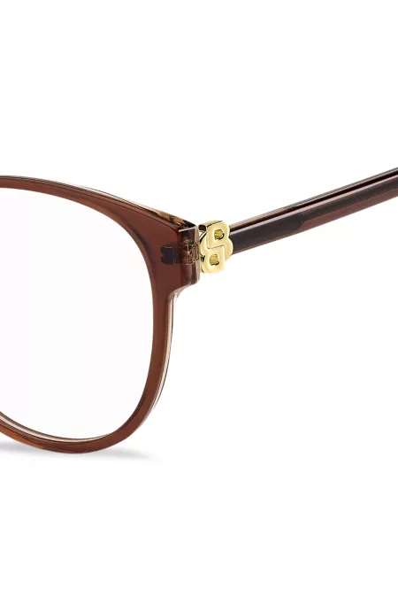 Transparent-burgundy optical frames with Double B monogram