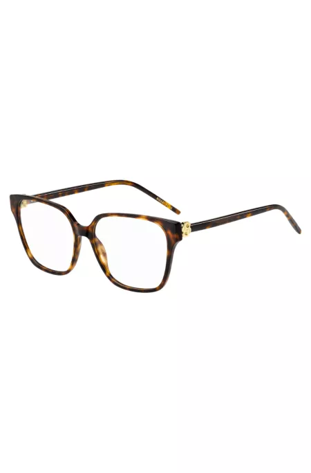 Brillenfassung aus Acetat mit Havanna-Muster und Double-B-Monogramm