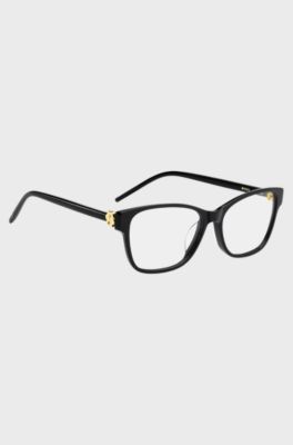 Black-acetate optical frames with Double B monogram, Black