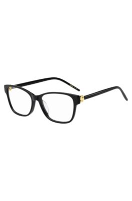 Black-acetate optical frames with Double B monogram, Black