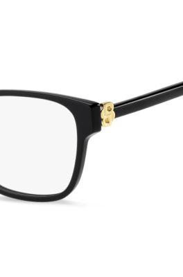 Black-acetate optical frames with Double B monogram, Black