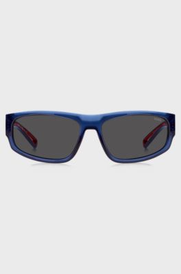 Blue-acetate sunglasses with cut-out details, Assorted-Pre-Pack
