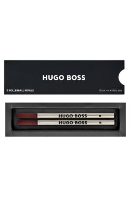 Two-pack of rollerball pen refills in black, Black