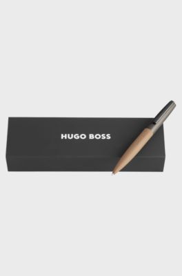 Camel balpen met geribbeld metallic dopje, Beige