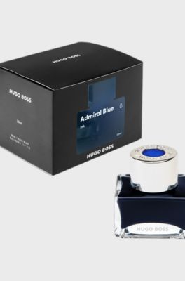 Branded fountain pen ink bottle in blue, Blue