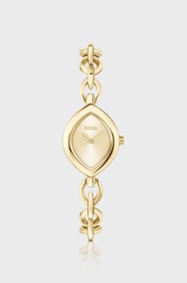 Fiora contoured watch in gold-tone steel, Gold tone