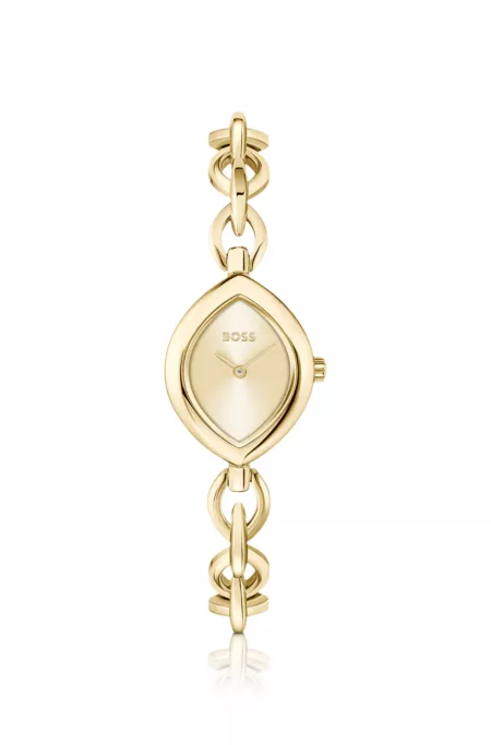 Fiora contoured watch in gold-tone steel