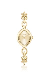 Fiora contoured watch in gold-tone steel, Gold tone