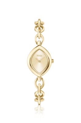 Fiora contoured watch in gold-tone steel