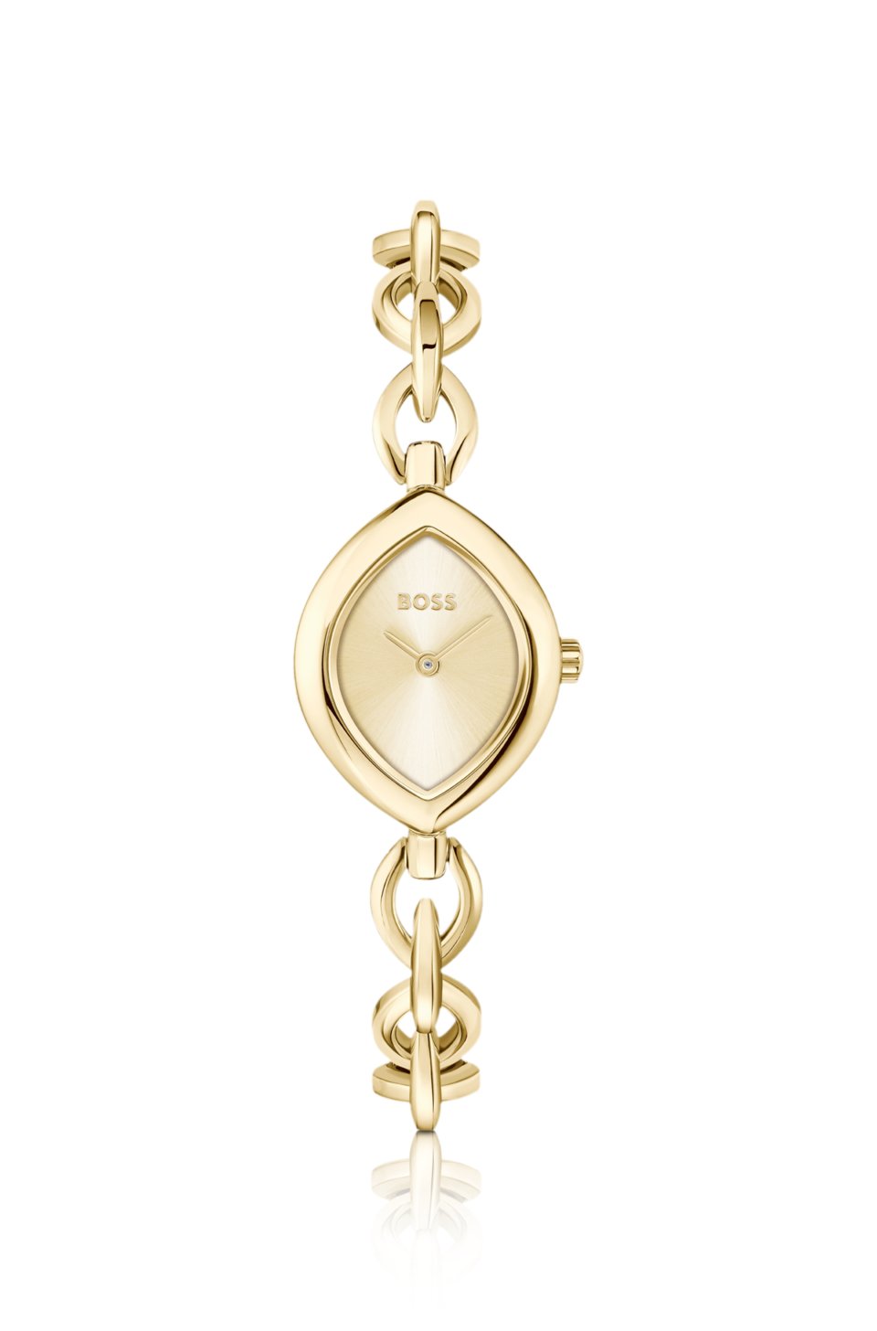 Fiora contoured watch in gold-tone steel