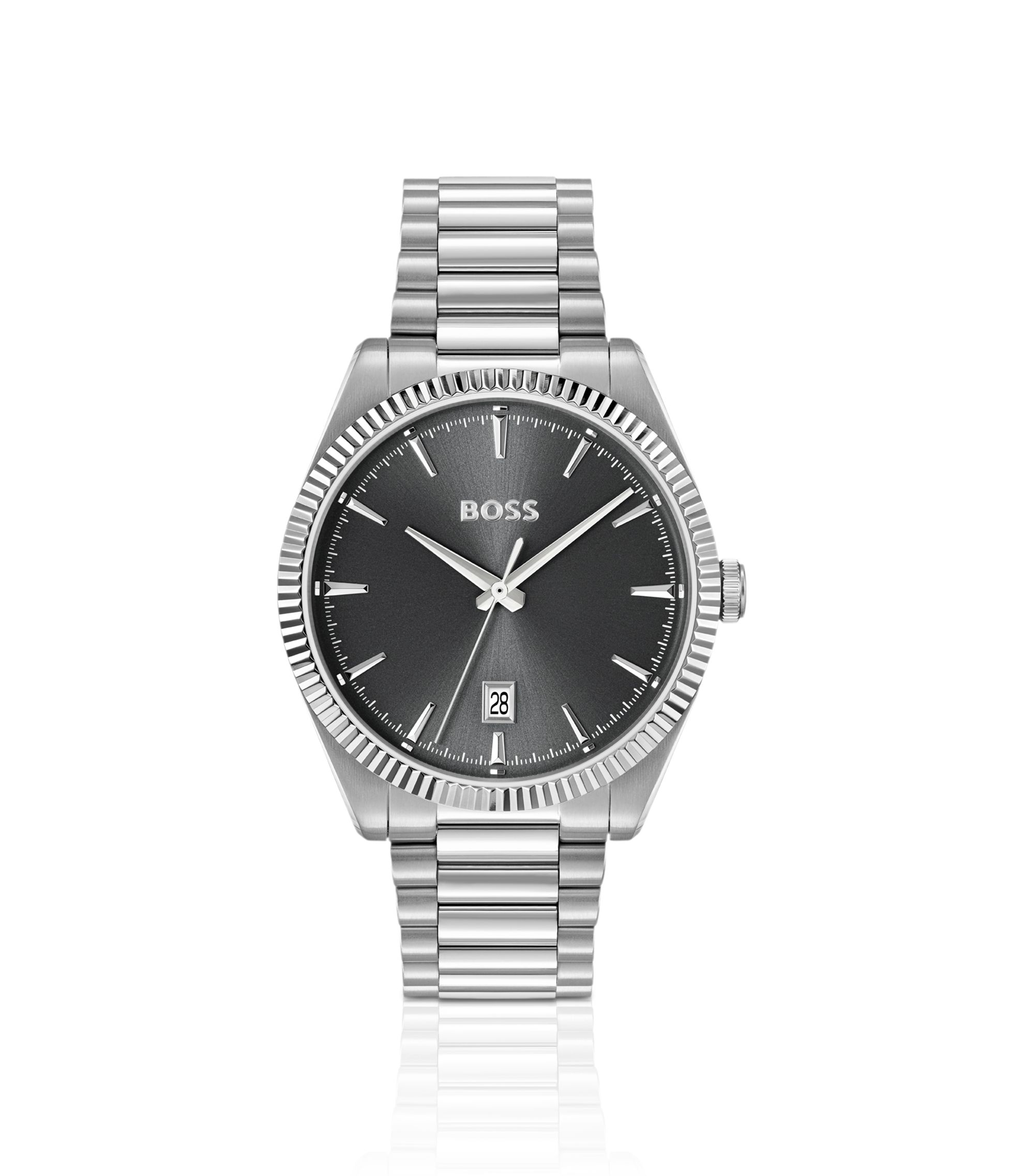 Cheswick Edelstahluhr mit geriffelter Lünette