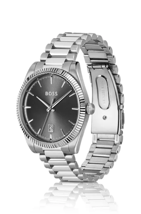 Cheswick stainless-steel watch with fluted bezel
