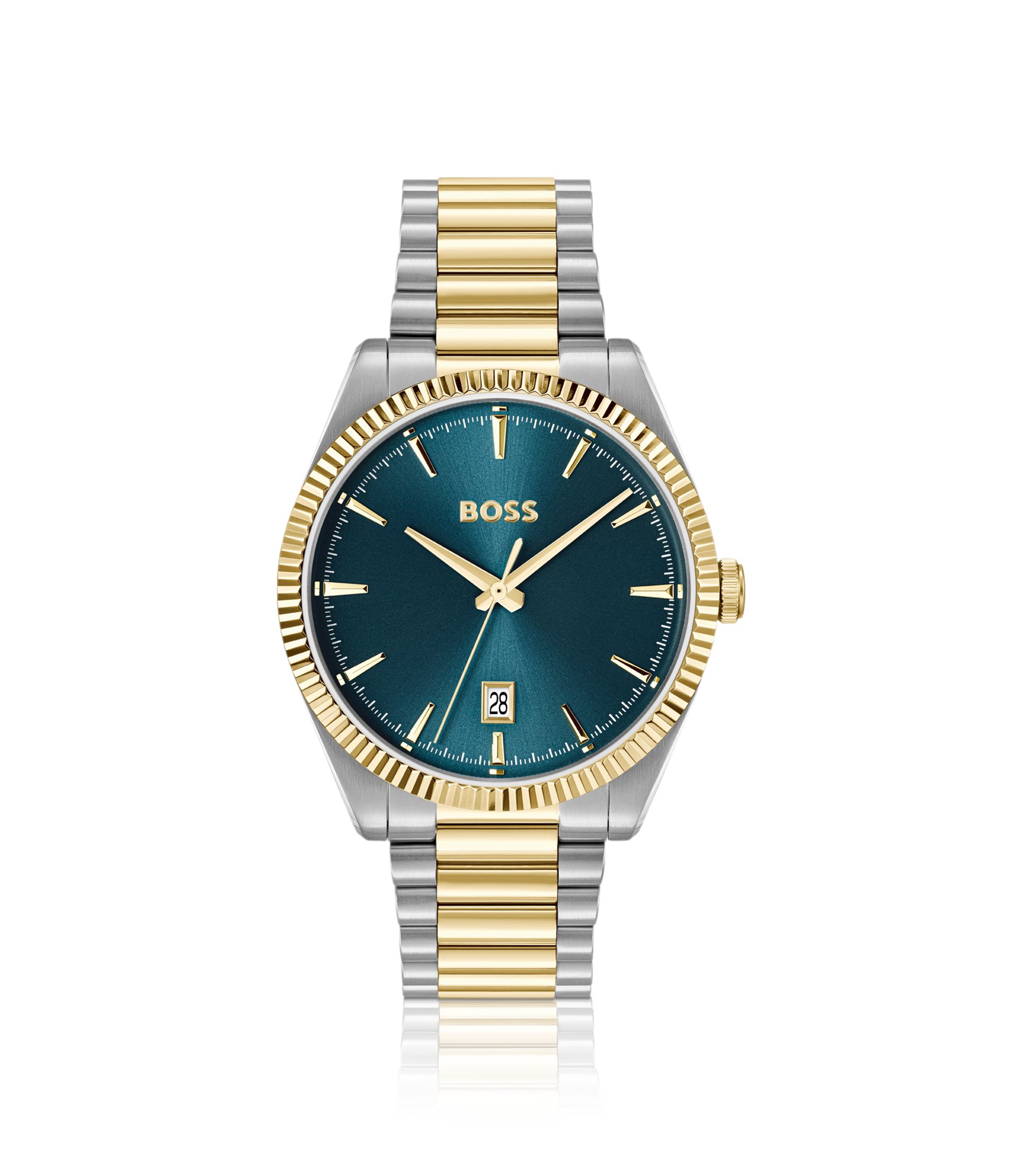 Cheswick zweifarbige Uhr mit geriffelter Lünette