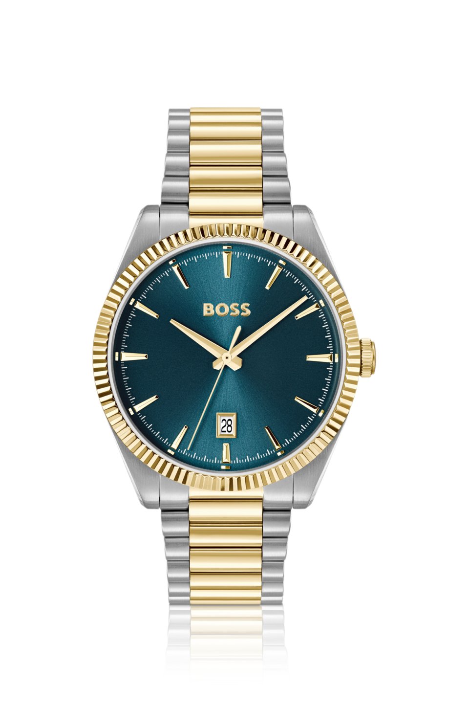 Cheswick two-tone watch with fluted bezel