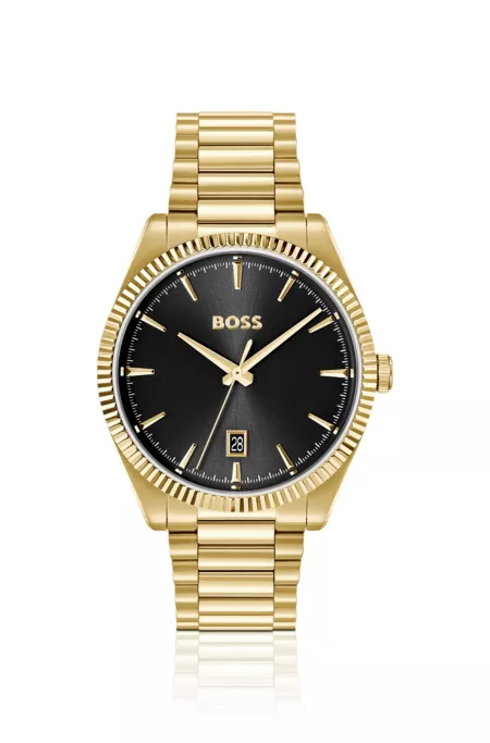 Cheswick gold-tone watch with fluted bezel