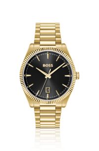 Cheswick gold-tone watch with fluted bezel, Gold tone