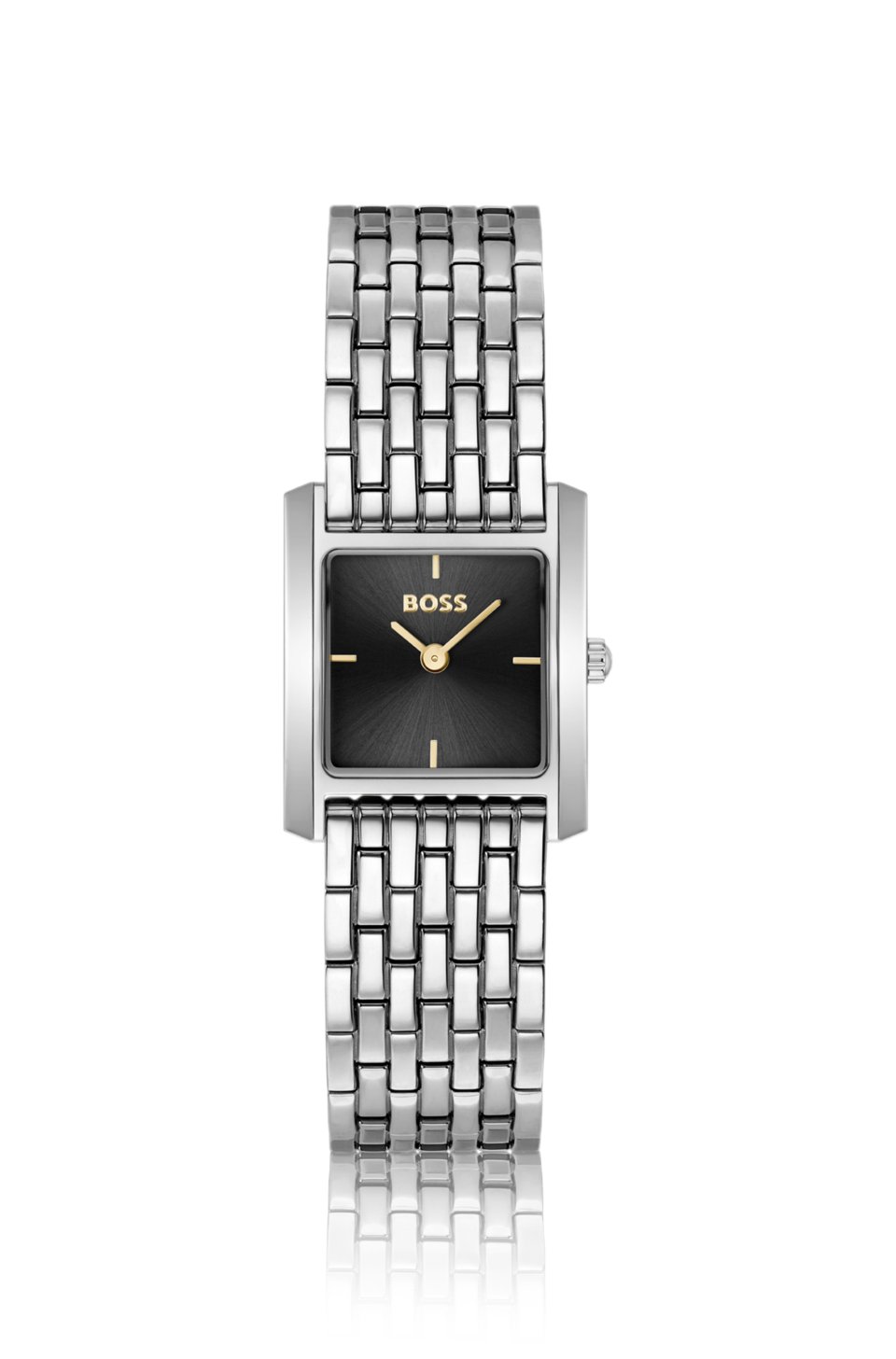 Silver-tone watch with square case
