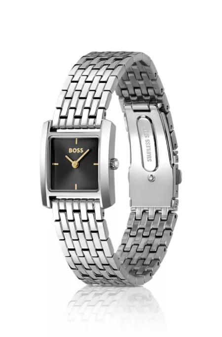 Silver-tone watch with square case