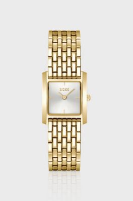 Gold-tone watch with square case, Gold tone