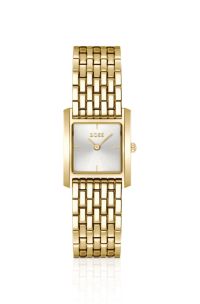 Gold-tone watch with square case, Gold tone