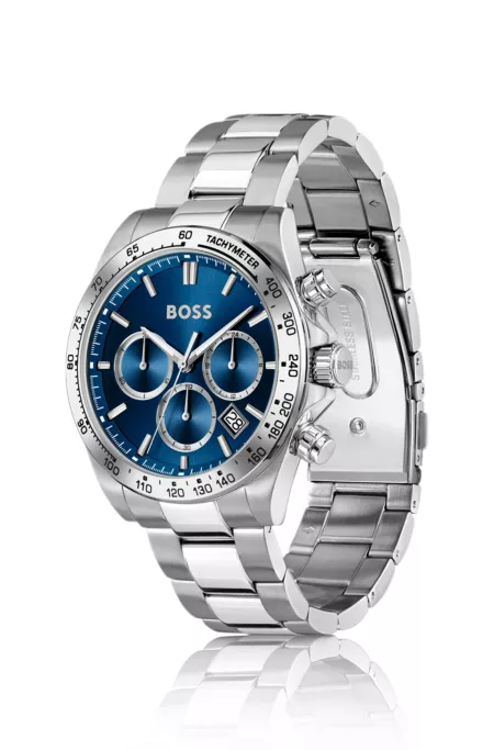Hero 2.0 chronograph watch with two-layer blue dial