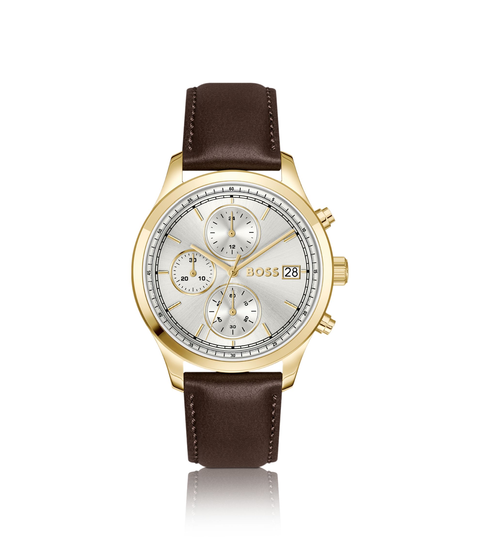 Stratus Chronograph mit braunem Lederarmband