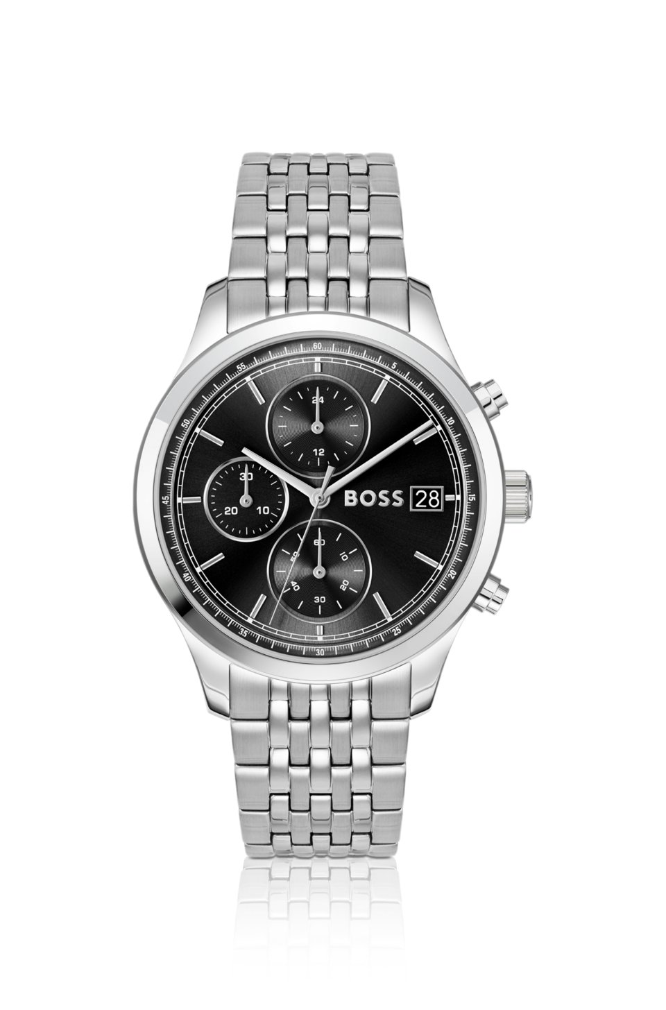 Stratus chronograph watch with seven-link bracelet