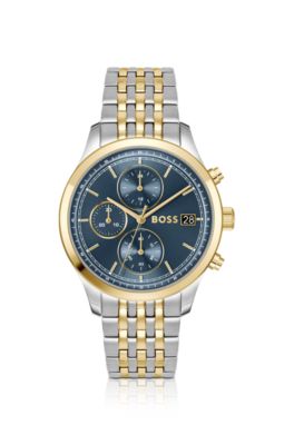 Stratus chronograph watch in two-tone steel, Silver tone
