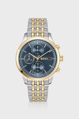 Stratus chronograph watch in two-tone steel, Silver tone