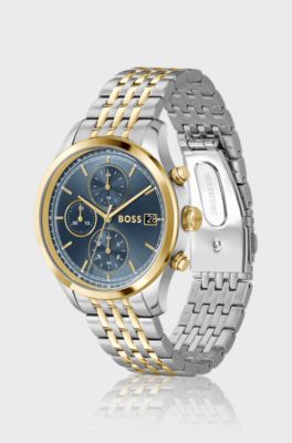 Stratus chronograph watch in two-tone steel, Silver tone