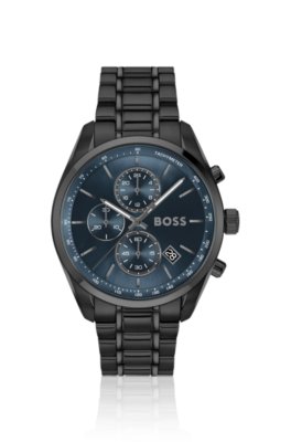 Grand Prix 44 black-steel watch
