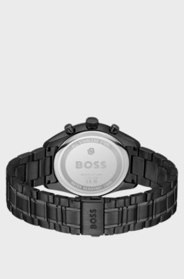 Grand Prix 44 chronograph watch with blue dial, Zwart