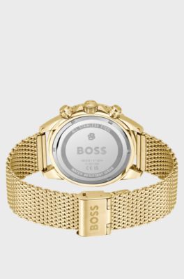 Sealiner gold-tone chronograph watch with black dial, Gold tone