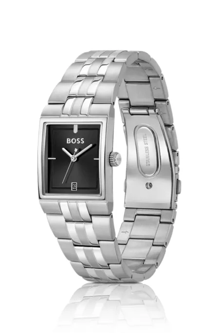 Strivo stainless-steel watch with stripe detail