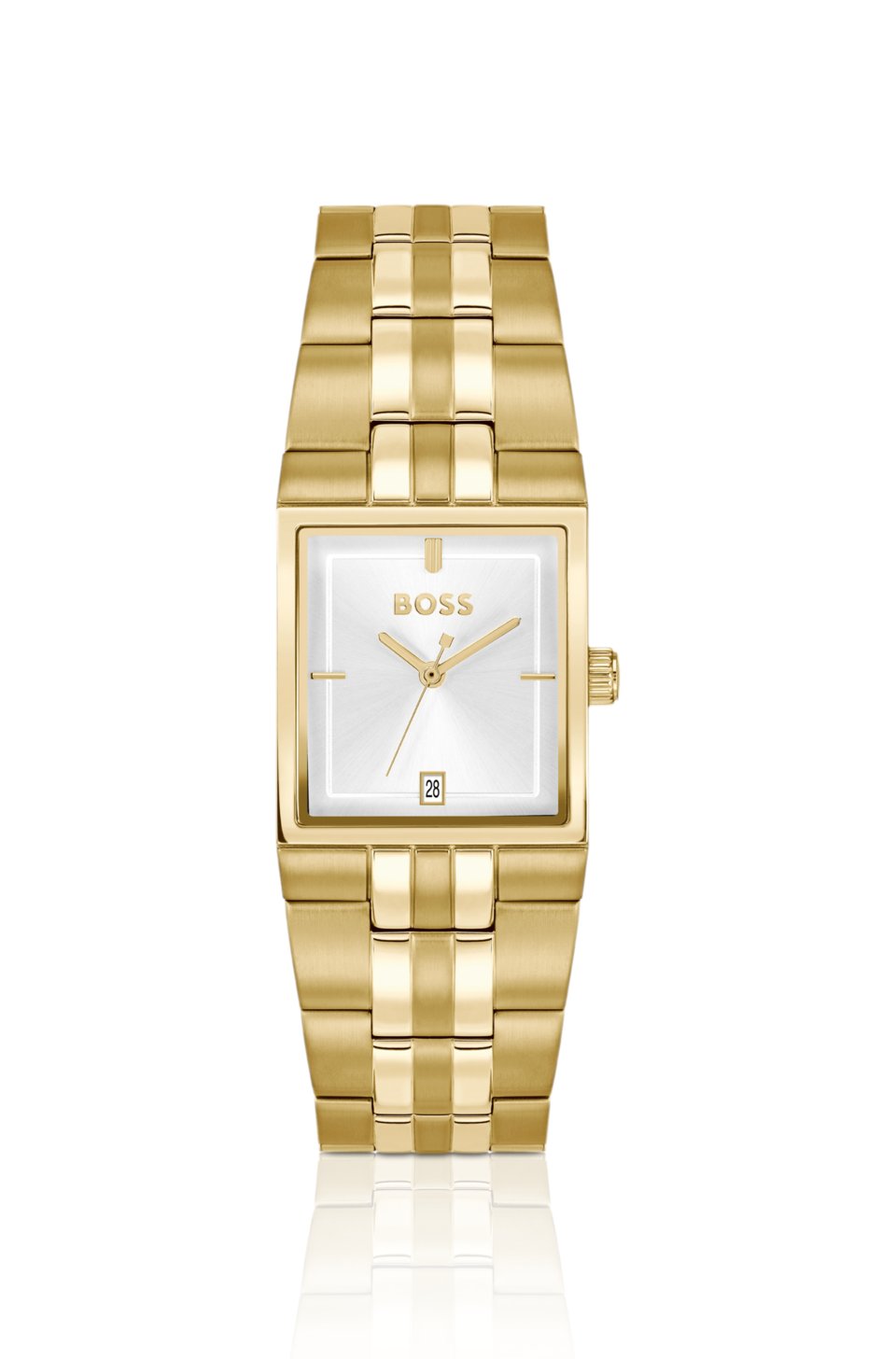 Strivo gold-tone watch with stripe detail