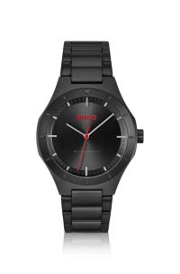 Lit horloge met zwarte coating en ton-sur-ton wijzerplaat, Zwart