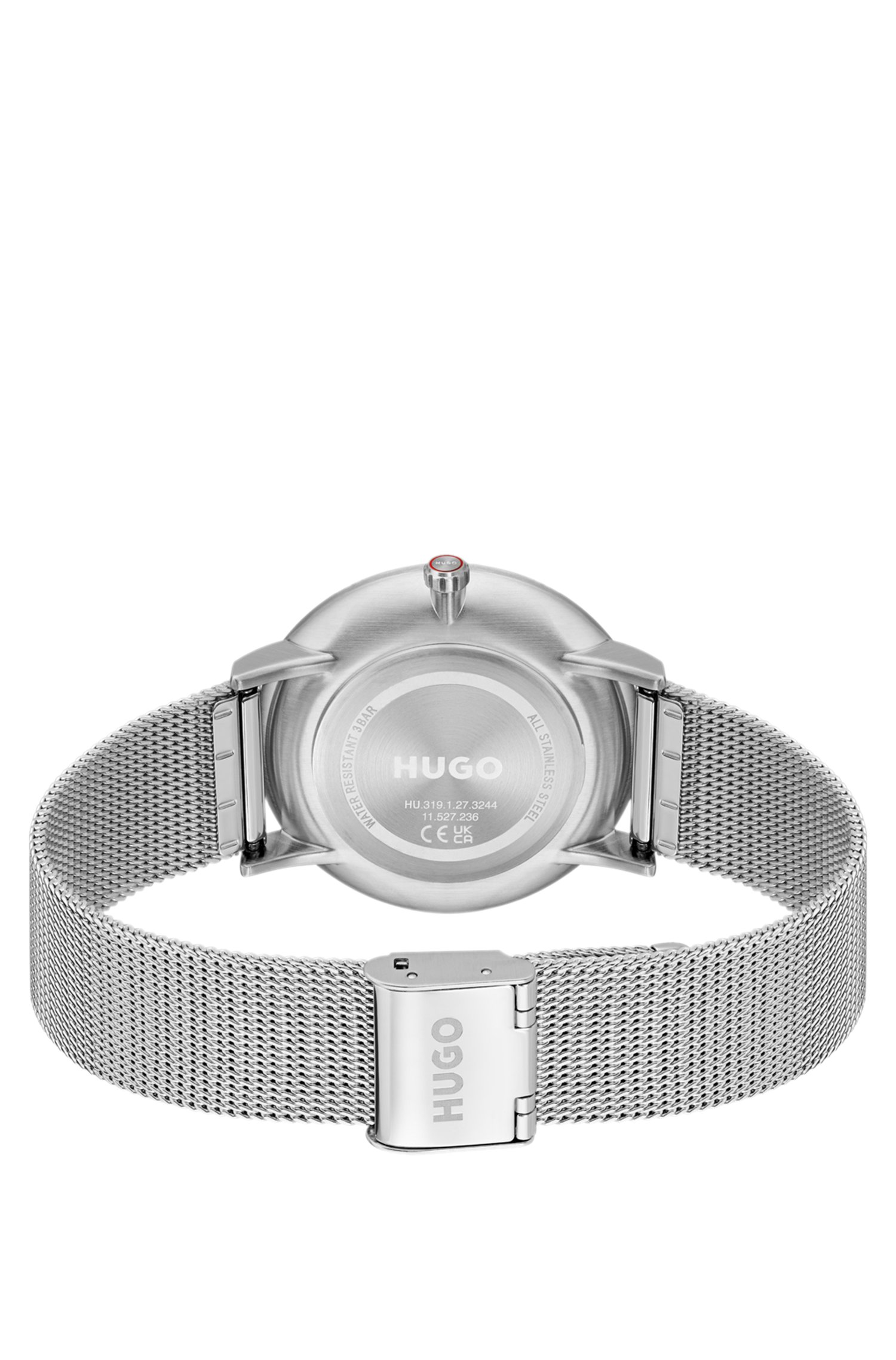 Hugo Style silver-tone watch with white dial klockor herr – bild 2