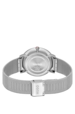 Hugo Style silver-tone watch with blue dial analoga klockor herr – bild 2