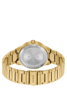 Hugo Lit gold-tone watch with green dial analoga klockor herr – bild 2