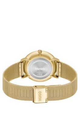 Hugo Style gold-tone watch with black dial analoga klockor herr – bild 2