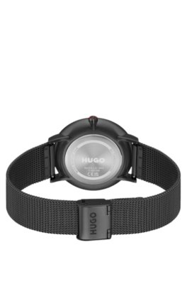 Hugo Style black-plated watch with mesh bracelet analoga klockor herr – bild 2
