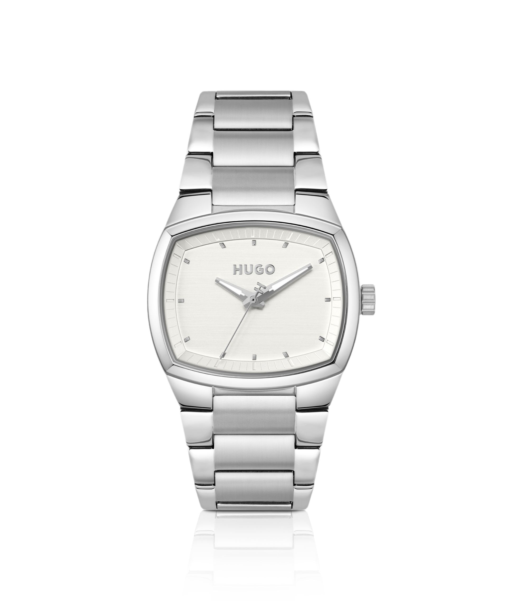 Telly Edelstahluhr mit Gehäuse im Retro-Stil