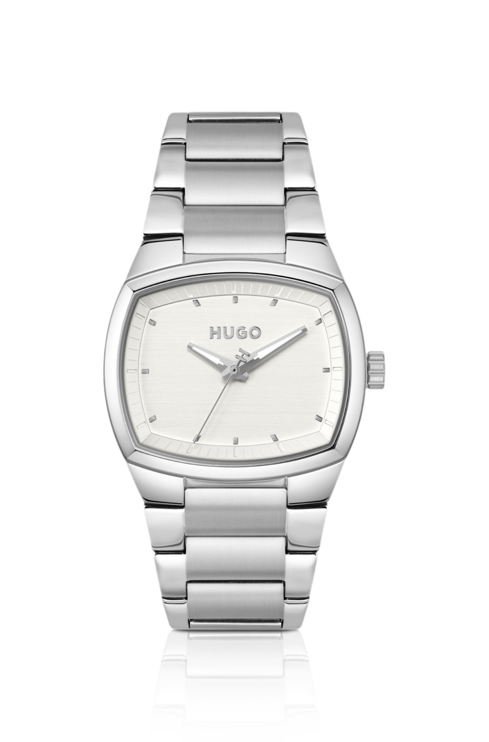 Telly stainless-steel watch with retro-inspired case
