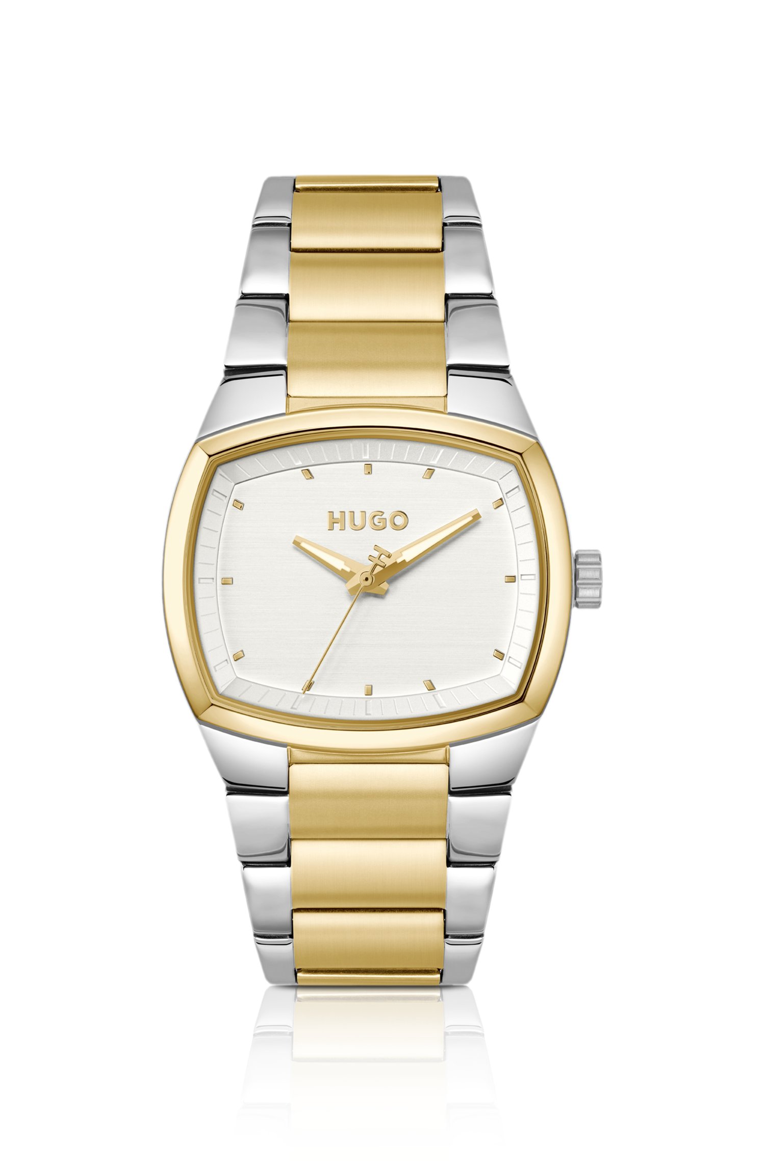 Hugo Telly two-tone watch with retro-inspired case klockor herr