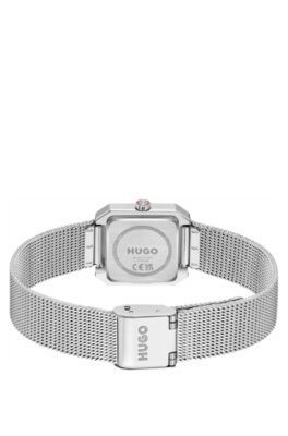 Hugo Hazel stainless-steel square watch with mesh bracelet analoga klockor dam – bild 2