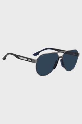 Performance sunglasses in matte stainless steel, Grey