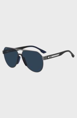 Performance sunglasses in matte stainless steel, Grey